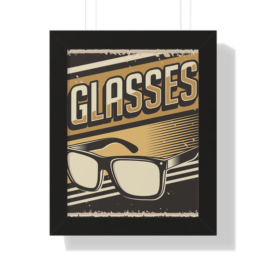 Vintage Eyeglass Framed Vertical Poster | Optician Gift | Optician | Optometrist Gift | Optometrist | Optometry | Optical | Optical Decor
